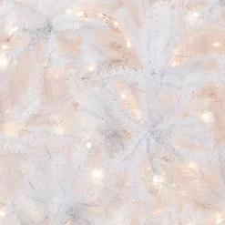 National Tree Company 9 ft. Pre-Lit North Valley Spruce White Tree with Clear Lights
