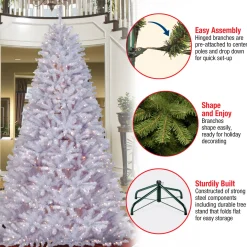 National Tree Company 9 ft. Pre-Lit North Valley Spruce White Tree with Clear Lights
