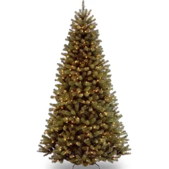 National Tree Company 9 ft. Pre-Lit North Valley Spruce Tree with Clear Lights