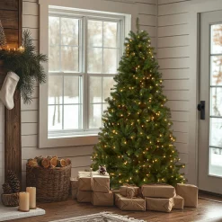 National Tree Company 6 ft. Pre-Lit North Valley Spruce Tree with Clear Lights