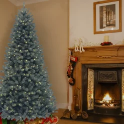National Tree Company 7 ft. Pre-Lit North Valley Spruce Blue Tree with Clear Lights