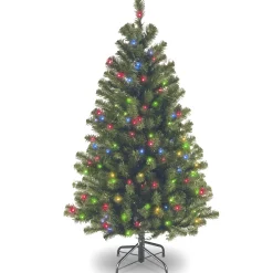 National Tree Company 4.5 ft. Pre-Lit North Valley Spruce Tree with Multicolor Lights