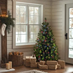 National Tree Company 4.5 ft. Pre-Lit North Valley Spruce Tree with Multicolor Lights