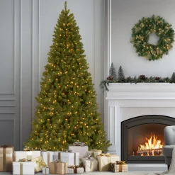National Tree Company 10 ft. Pre-Lit North Valley Spruce Tree with Clear Lights