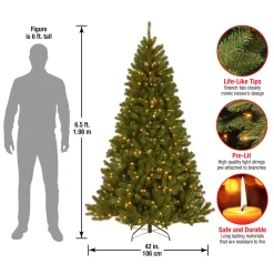 National Tree Company 6.5 ft. Pre-Lit North Valley Spruce Tree with Clear Lights