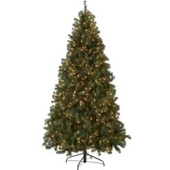 National Tree Company 7.5 ft. Pre-Lit North Valley Spruce Blue Tree with Clear Lights