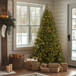 National Tree Company 7.5 ft. Pre-Lit North Valley Spruce Tree with Clear Lights
