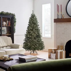 National Tree Company 6.5 ft. Pre-Lit North Valley Spruce Blue Tree with Clear Lights