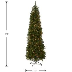 National Tree Company 7.5 ft. Pre-Lit North Valley Spruce Pencil Slim Tree with Clear Lights