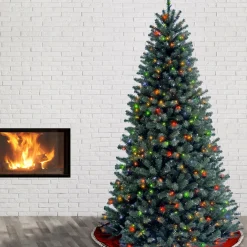National Tree Company 7.5 ft. Pre-Lit North Valley Spruce Blue Tree with Multicolor Lights