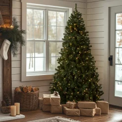 National Tree Company 7.5 ft. Pre-Lit North Valley Spruce Tree with PowerConnect Dual Color LED Lights