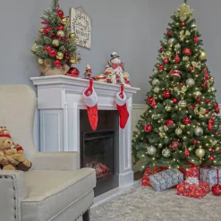 National Tree Company 7.5 ft. Pre-Lit North Valley Spruce Tree with PowerConnect Dual Color LED Lights