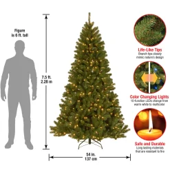 National Tree Company 7.5 ft. Pre-Lit North Valley Spruce Tree with PowerConnect Dual Color LED Lights