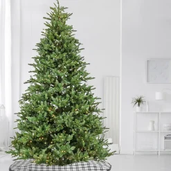 National Tree Company 10 ft. Pre-Lit Norway Spruce Hinged Tree with Warm White LED Lights