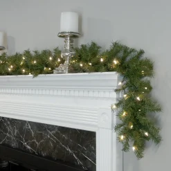 National Tree Company 9 ft. Pre-Lit Norwood Fir Garland with Warm White LED Lights