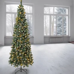 National Tree Company 7.5 ft. Pre-Lit Oakley Hills Slim Tree with LED Lights