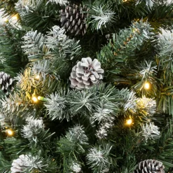 National Tree Company 6 ft. Pre-Lit Oakley Hills Snow Slim Tree with LED Lights