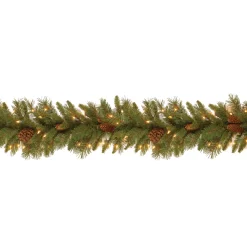 National Tree Company 9 ft. Pre-Lit Pine Cone Garland with Clear Lights