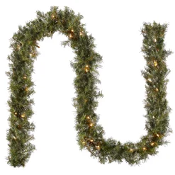 National Tree Company 9 ft. Pre-Lit Plug-In Norwood Fir Garland with Clear Lights - 10 in Diameter