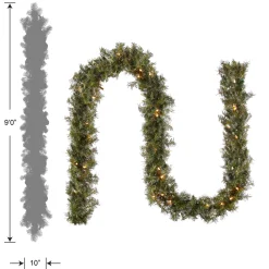 National Tree Company 9 ft. Pre-Lit Plug-In Norwood Fir Garland with Clear Lights - 10 in Diameter