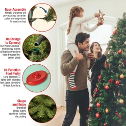 National Tree Company 7.5 ft. Pre-Lit Princeton Fraser Fir Tree with PowerConnect and 800 Dual Color LED Lights