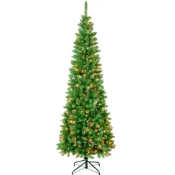 National Tree Company 7.5 ft. Pre-Lit Rowan Pencil Slim Tree with Multicolor Lights
