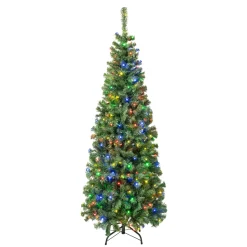 National Tree Company 6 ft. Pre-Lit Sagamore Slim Tree with Multi LED Lights