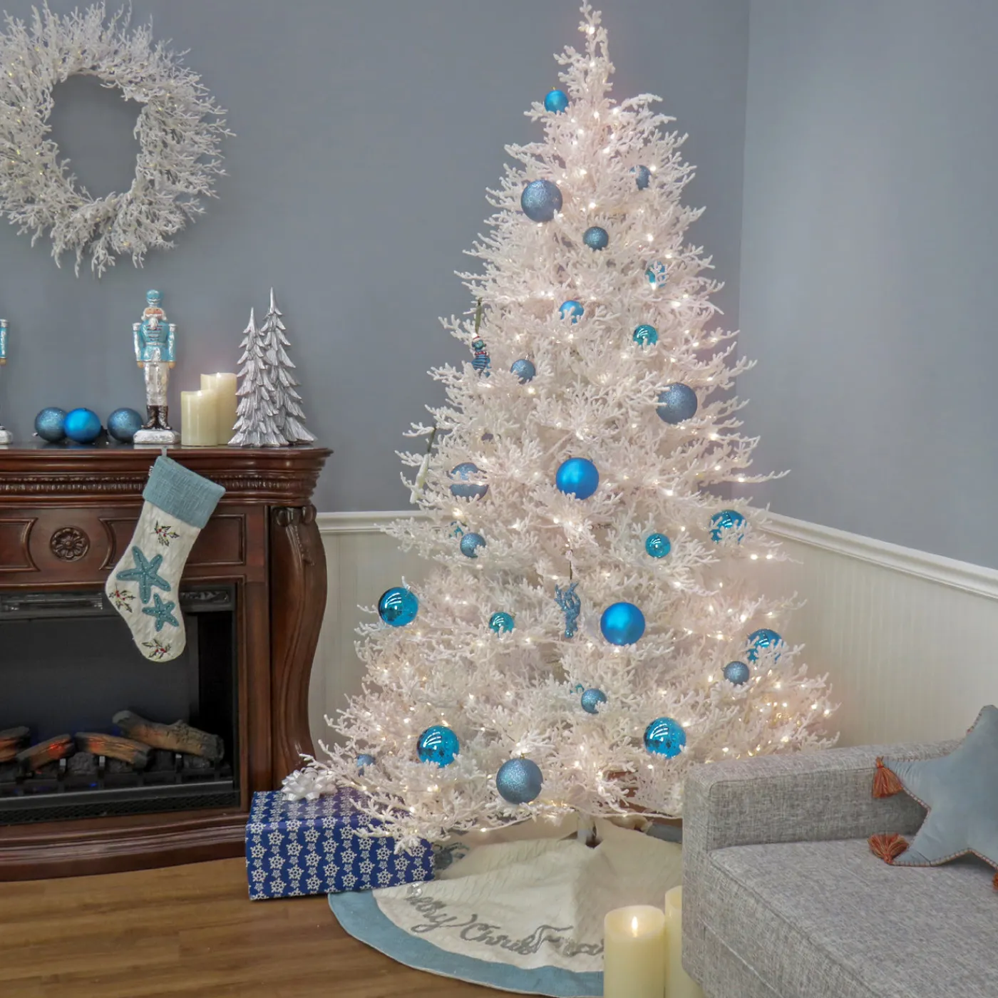 National Tree Company 6.5 ft. Pre-Lit Sea Coral Tree with Warm White LED Lights
