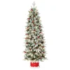National Tree Company 5 ft. Pre-Lit Snowberry Pine Half Tree with Clear Lights