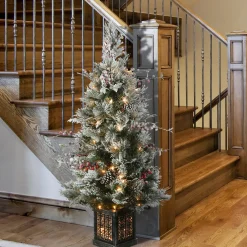 National Tree Company 4 ft. Pre-Lit Snowy Bedford Pine Tree with Clear Lights