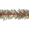 National Tree Company 9 ft. Pre-Lit Snowy Bristle Berry Garland with Clear Lights