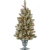 National Tree Company 4 ft. Pre-Lit Snowy Bristle Berry Tree with Clear Lights