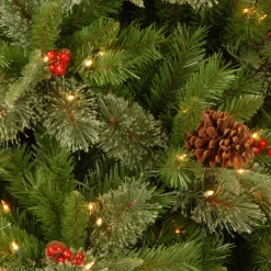 National Tree Company 4 ft. Pre-Lit Snowy Bristle Berry Tree with Clear Lights