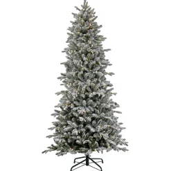 National Tree Company 7 ft. Pre-Lit Snowy Calton Pine Tree with LED Lights