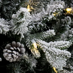 National Tree Company 7 ft. Pre-Lit Snowy Calton Pine Tree with LED Lights