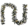 National Tree Company 9 ft. Pre-Lit Snowy Camden Garland with Clear Lights