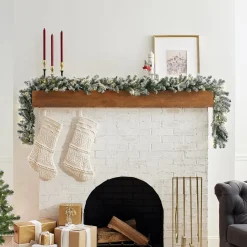 National Tree Company 9 ft. Pre-Lit Snowy Camden Garland with Clear Lights