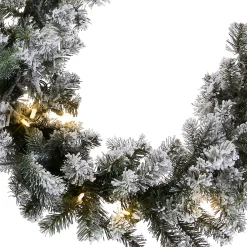 National Tree Company 9 ft. Pre-Lit Snowy Camden Garland with Clear Lights