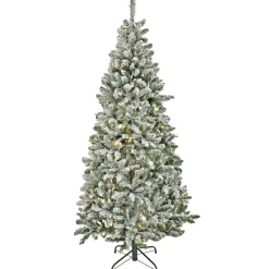 National Tree Company 9 ft. Pre-Lit Snowy Chatham Slim Tree with PowerConnect Dual Colored LED Lights