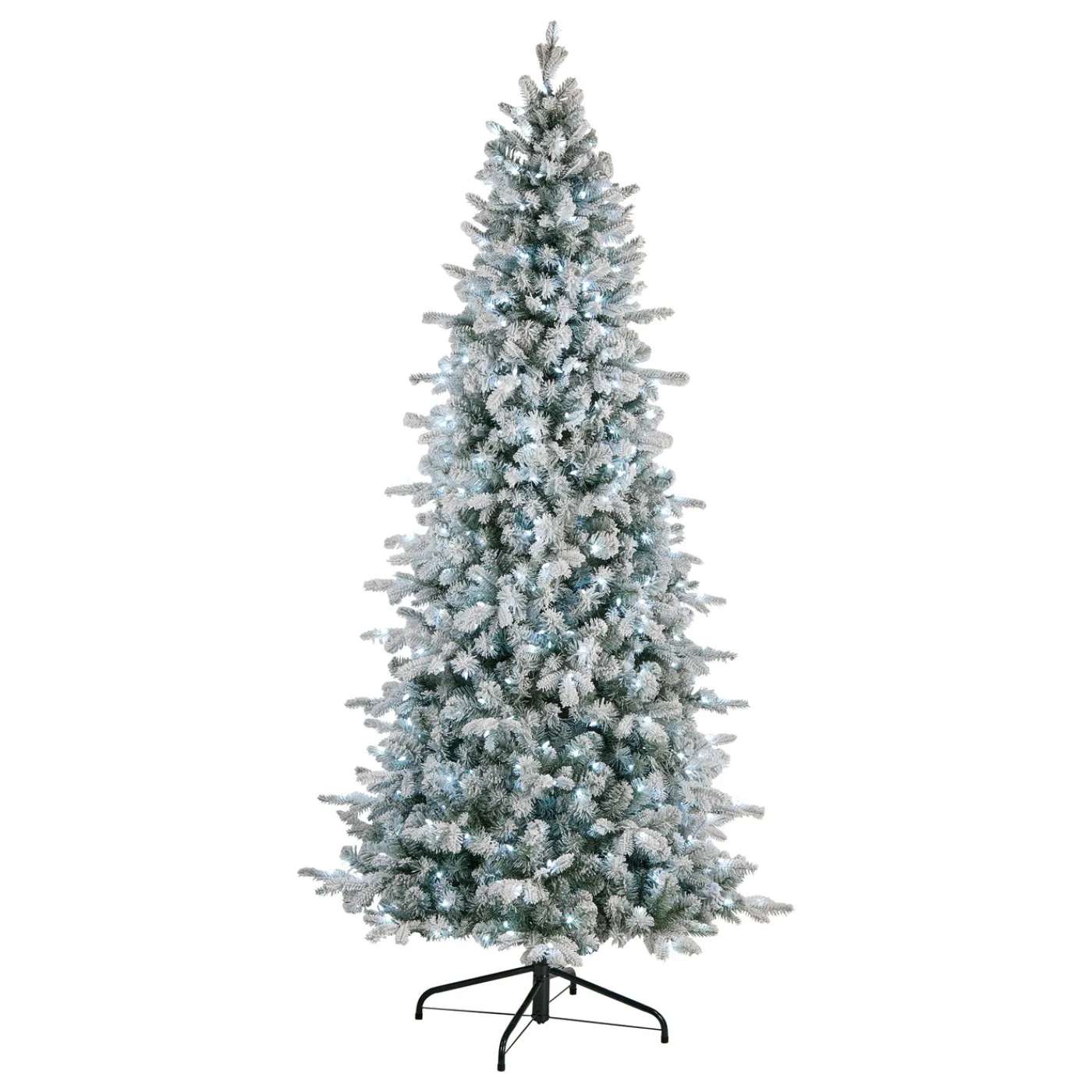 National Tree Company 7.5 ft. Pre-Lit Snowy Comet Slim Blue Tree with LED Lights