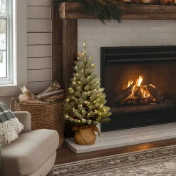 National Tree Company 3 ft. Pre-Lit Snowy Concolor Fir Tree with LED Lights