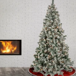 National Tree Company 6.5 ft. Pre-Lit Snowy Crestview Tree with Clear Lights