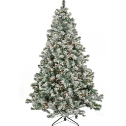 National Tree Company 9 ft. Pre-Lit Snowy Crestview Tree with Clear Lights