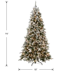 National Tree Company 7.5 ft. Pre-Lit Snowy Everest Fir Medium Tree with Clear Lights