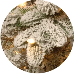 National Tree Company 7.5 ft. Pre-Lit Snowy Everest Fir Medium Tree with Clear Lights