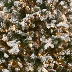 National Tree Company 6.5 ft. Pre-Lit Snowy Everest Fir Medium Tree with Clear Lights