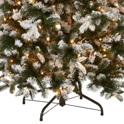 National Tree Company 6.5 ft. Pre-Lit Snowy Everest Fir Medium Tree with Clear Lights