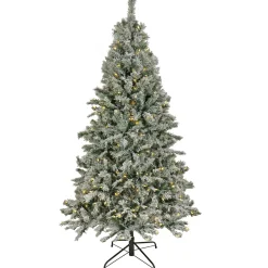 National Tree Company 6.5 ft. Pre-Lit Snowy Harwich Hinged Tree with PowerConnect Warm White LED Lights