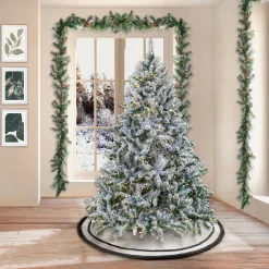 National Tree Company 6.5 ft. Pre-Lit Snowy Hudson Tree with PowerConnect Warm White LED Lights