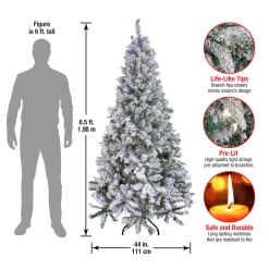 National Tree Company 6.5 ft. Pre-Lit Snowy Mixed Pine Tree with Clear Lights